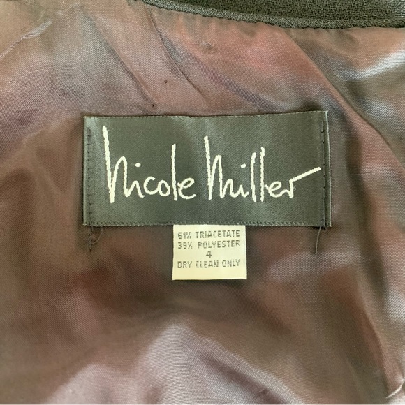 Vintage 90s Y2K Nicole Miller Black Empire Waist Dress sz 4 - Picture 13 of 13